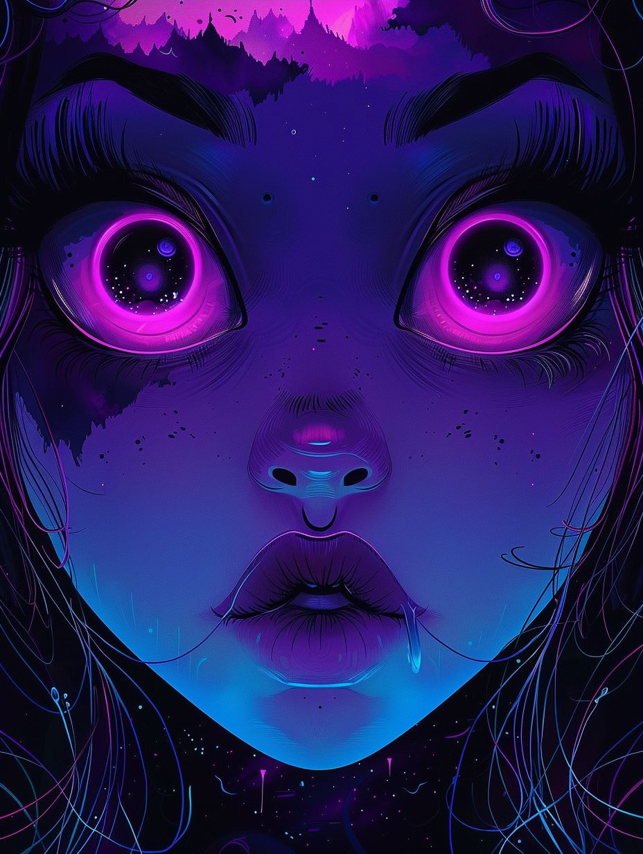 Neon Cosmic Dream Portrait - Image 3