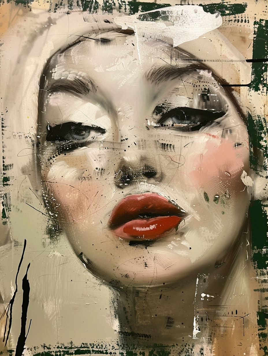 Fragmented Elegance in Mixed Media - Image 1
