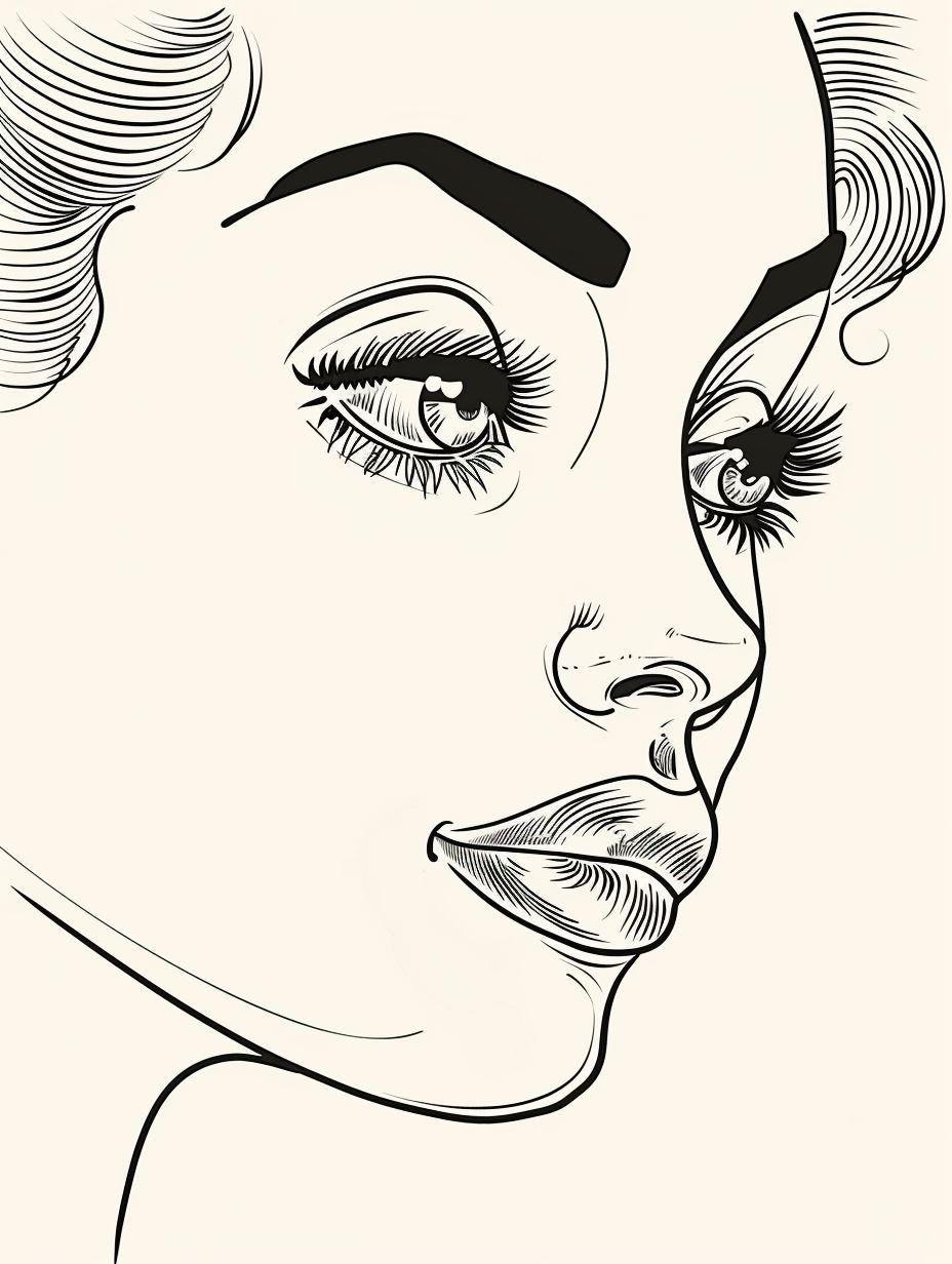 Elegant Hand Drawn Female Portraits - Image 2