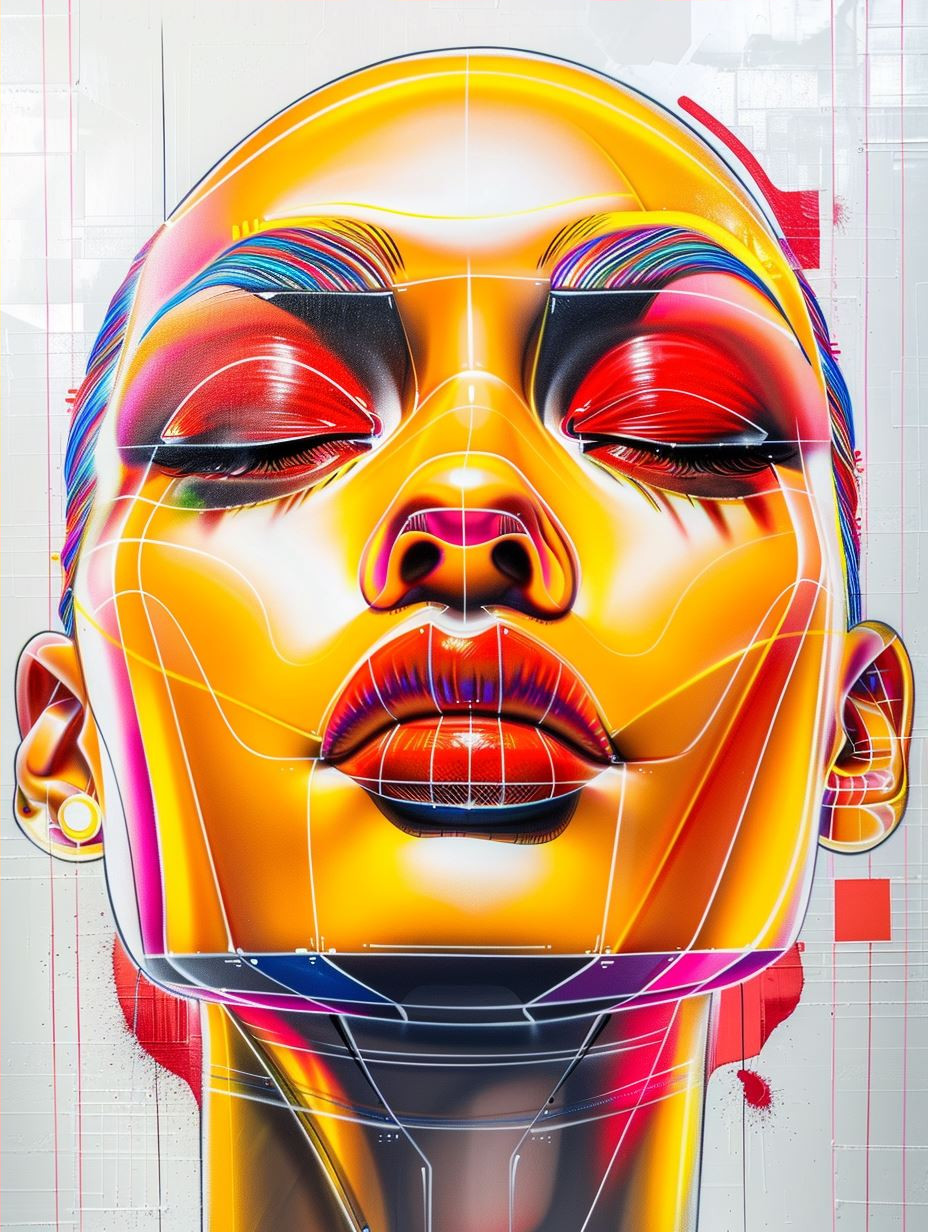 Neon Cybernetic Portrait Glow - Image 4