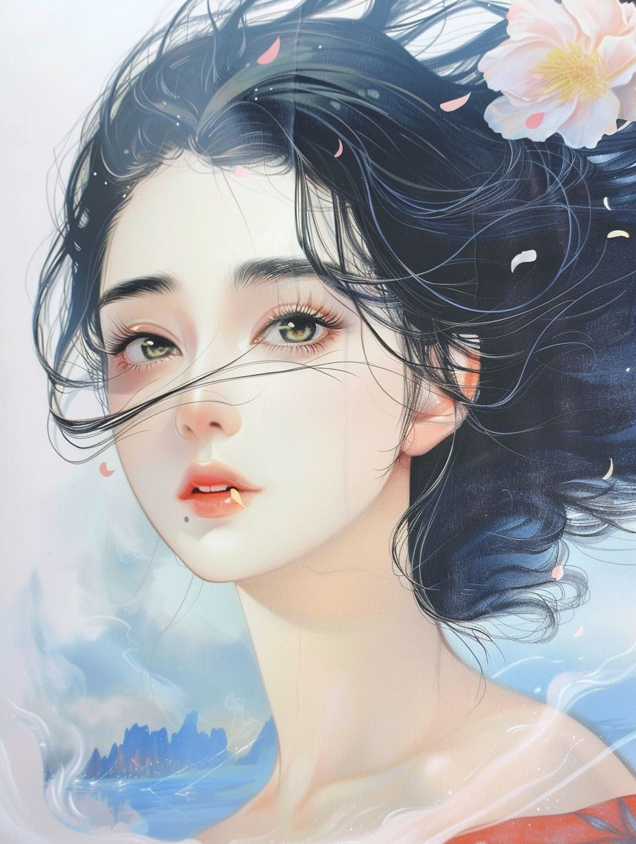 Ethereal Bloom Anime Portrait - Image 2