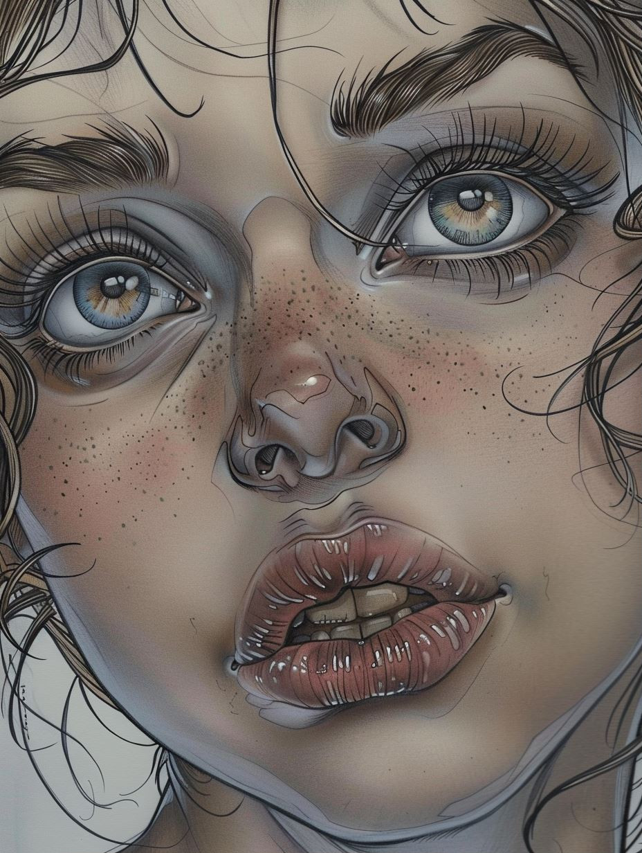 Haunting Gazes: A Digital Portrait Study - Image 1