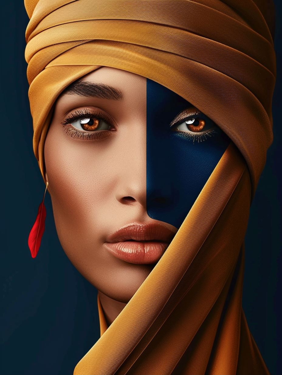 Ethereal Golden Veil Portraits - Image 1