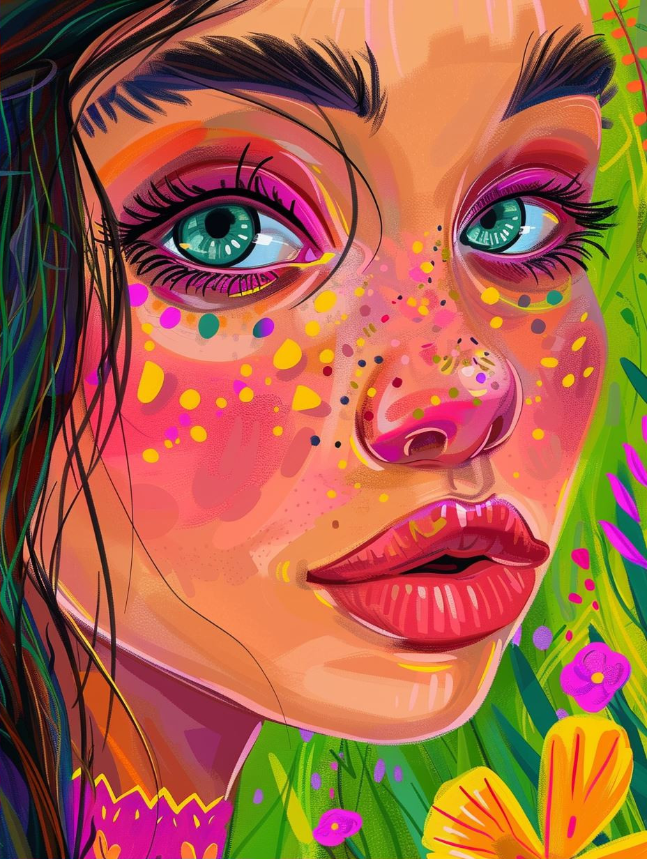 Vibrant Kaleidoscope of Feminine Faces - Image 2