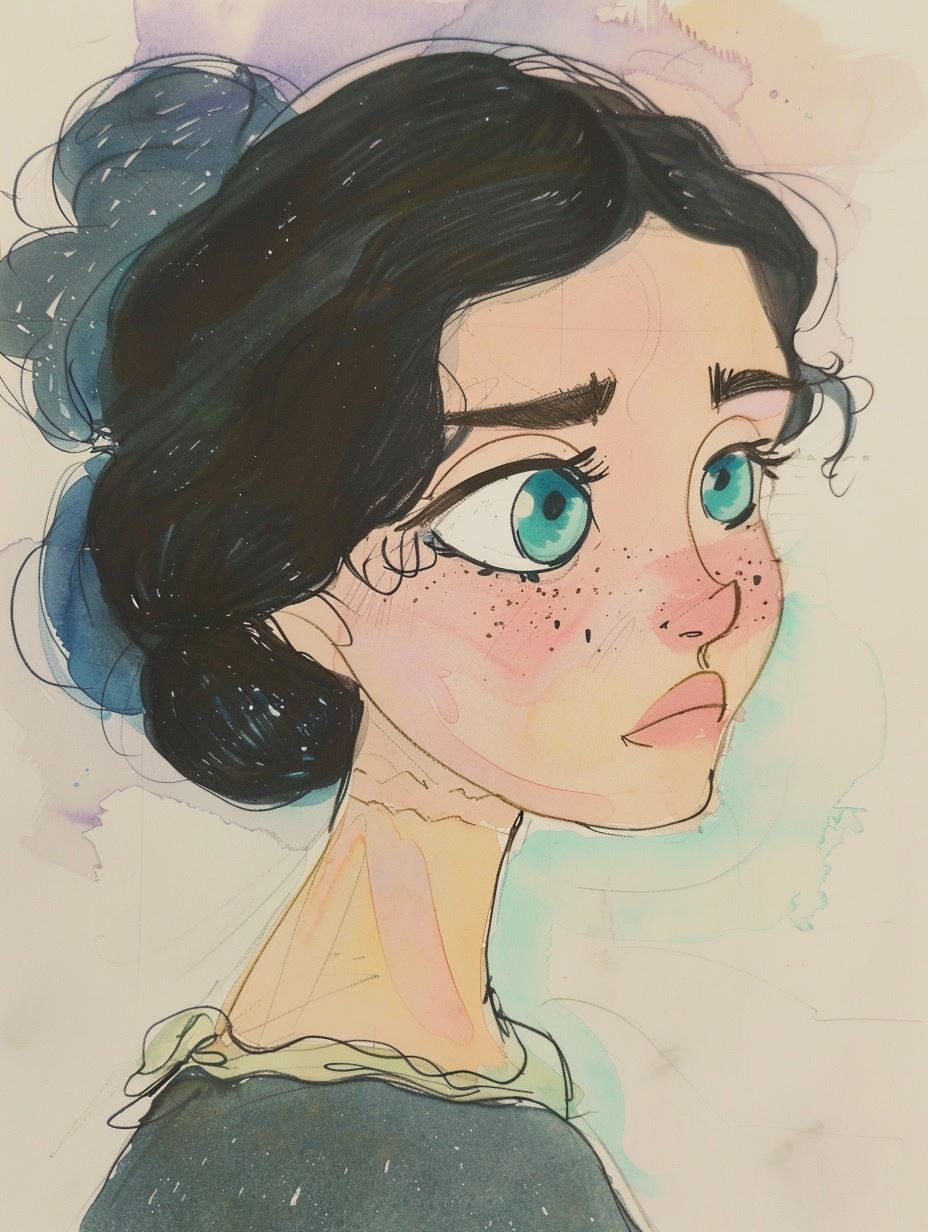 Dreamy Gazes in Watercolor - Image 4