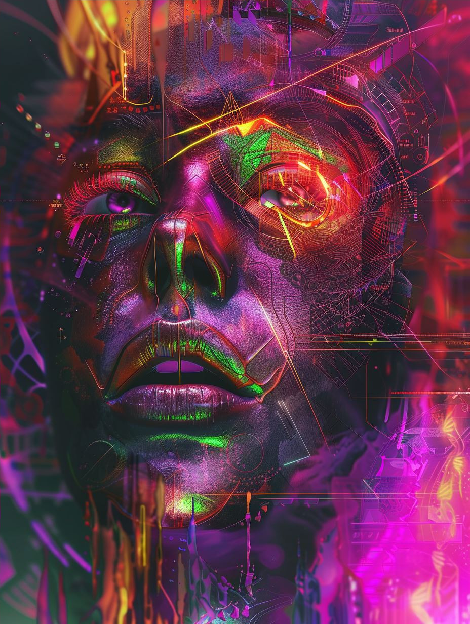 Neon Psychedelic Digital Portraits - Image 4