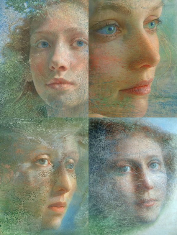 Ethereal Gaze Through Frosted Glass