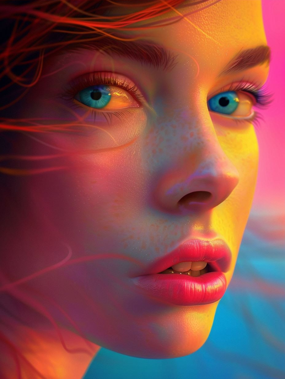 Neon Dream Ethereal Portrait - Image 3