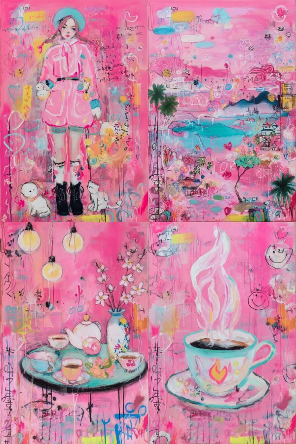 Pink Dreams in a Mixed Media World