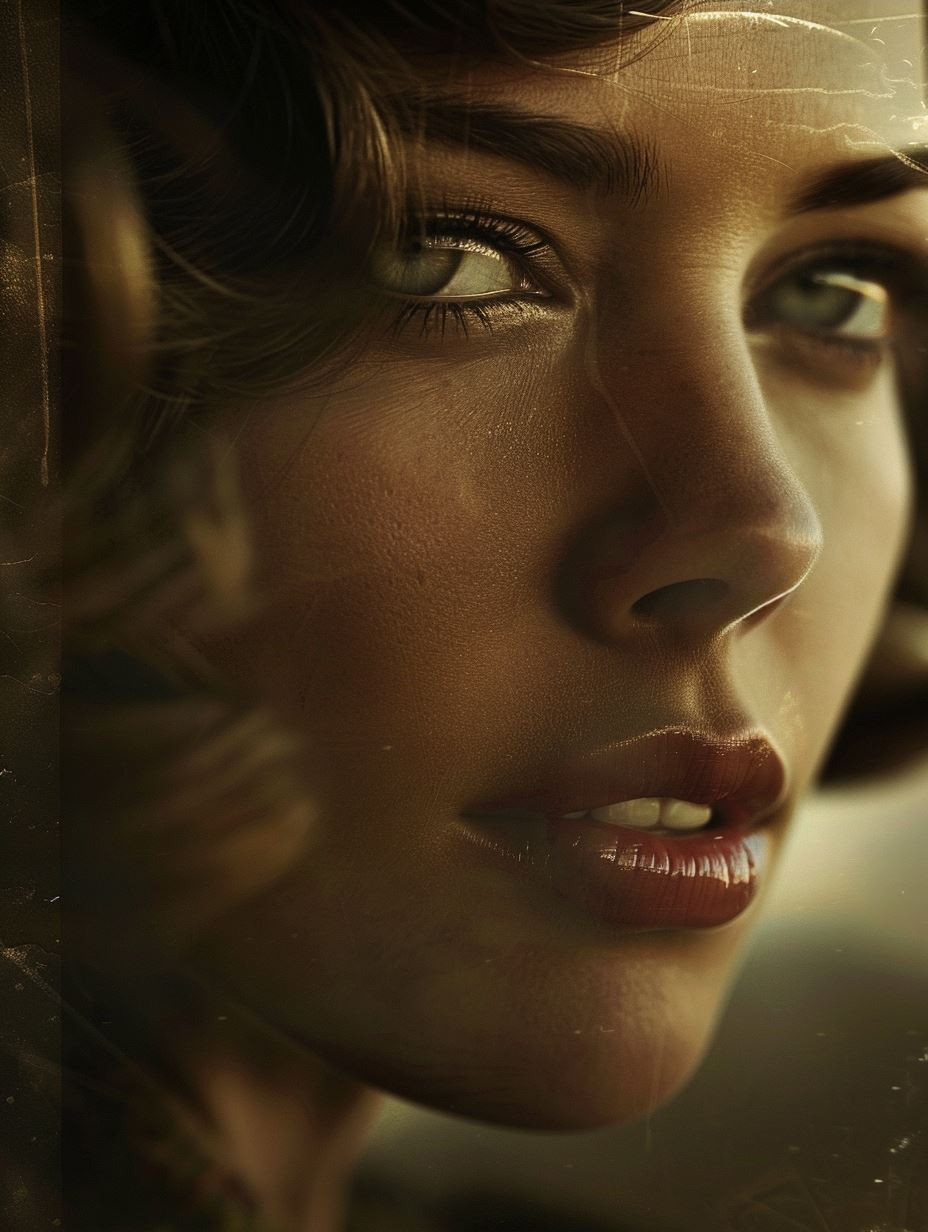 Vintage Cinematic Gaze Portrait - Image 3