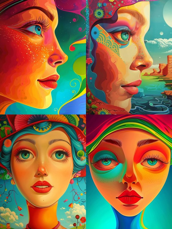 Vibrant Visions of Surreal Feminine Beauty