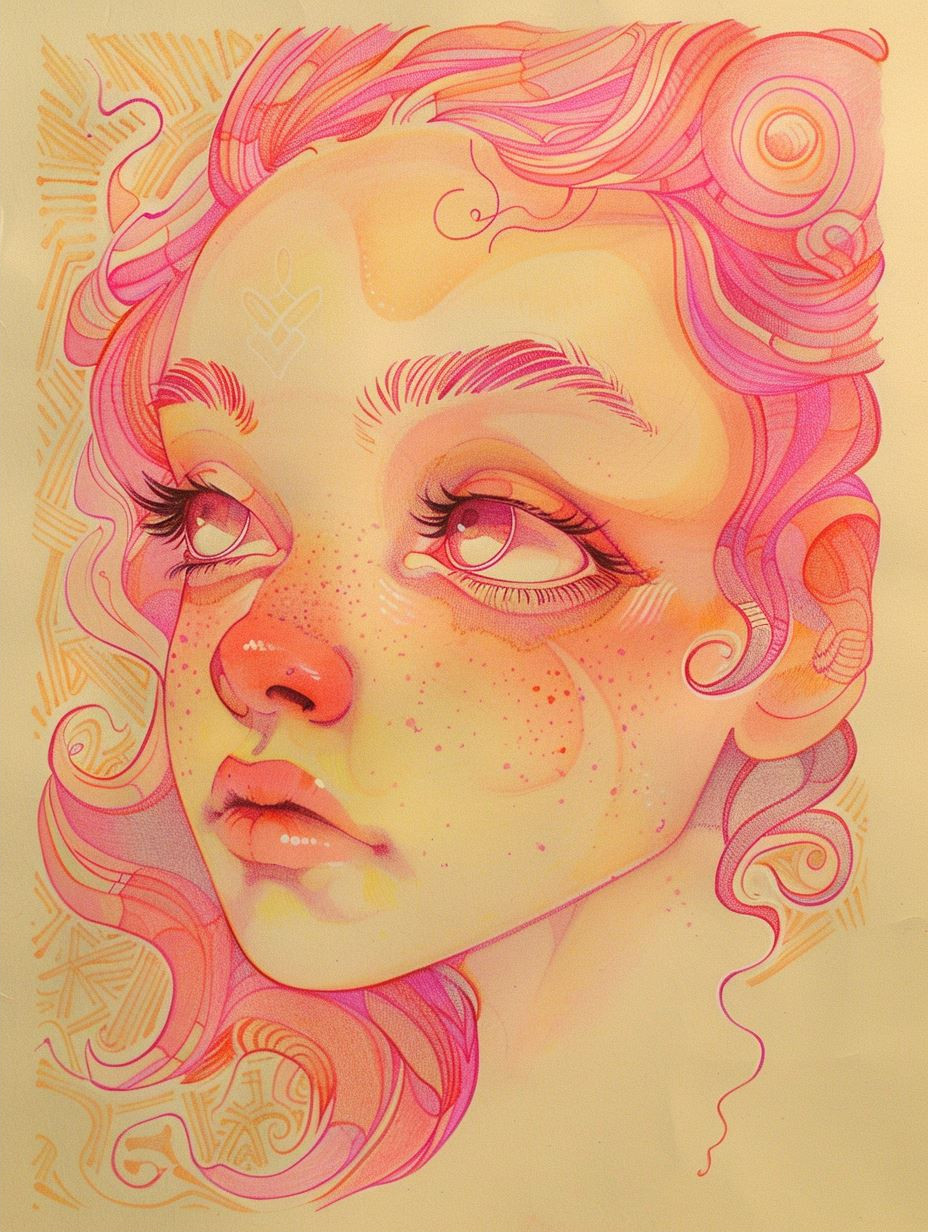 Surreal Pastel Portrait Studies - Image 2