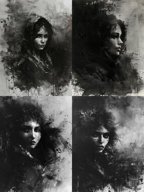 Haunting Shadows of Ethereal Portraits