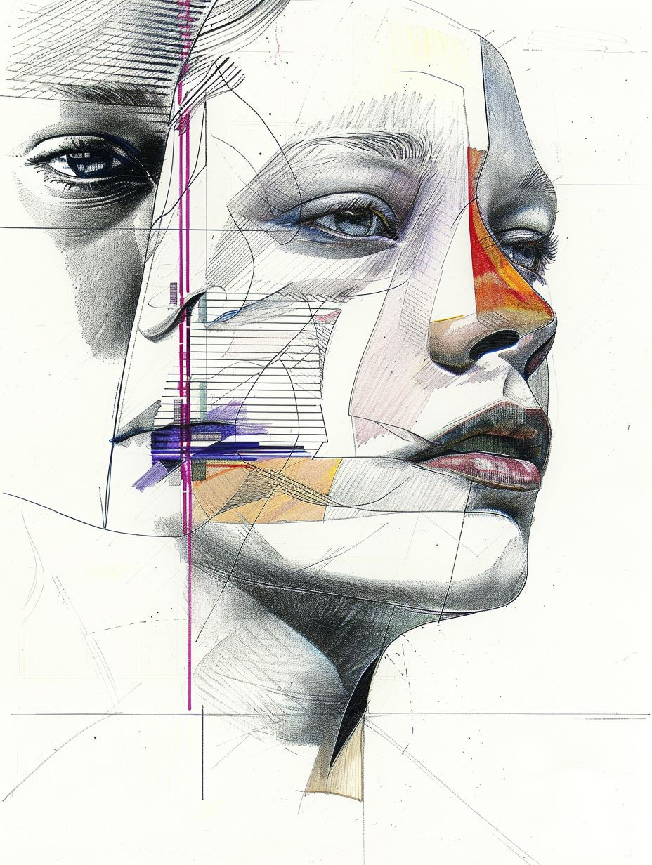 Fragmented Geometric Portrait Studies - Image 1