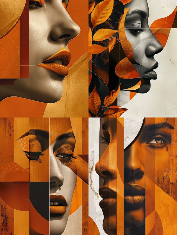 Amber Geometric Portrait Study