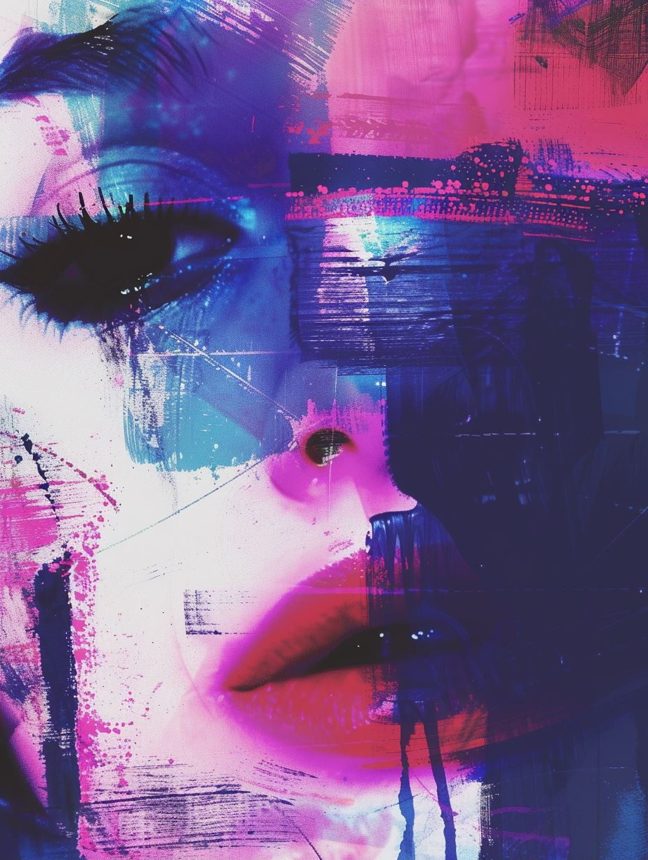 Abstract Neon Portrait Fragments - Image 2