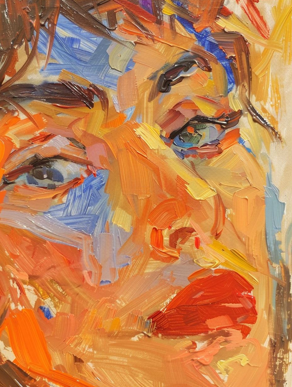 Vibrant Impasto Portrait Studies - Image 3