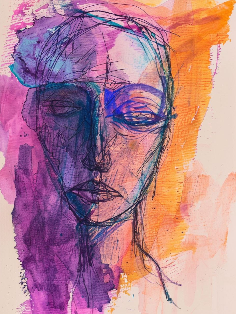 Abstract Expressionist Portrait Study - Image 4