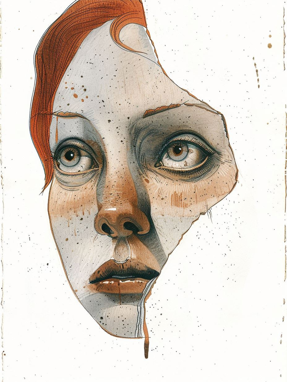 Surrealist Watercolor Portrait Studies - Image 3