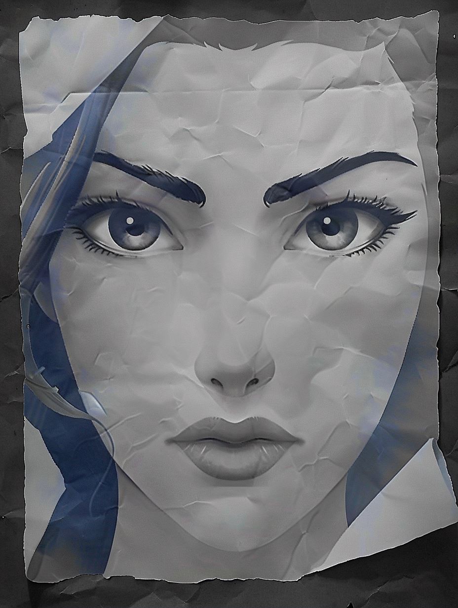 Crimpled Paper Ethereal Portrait