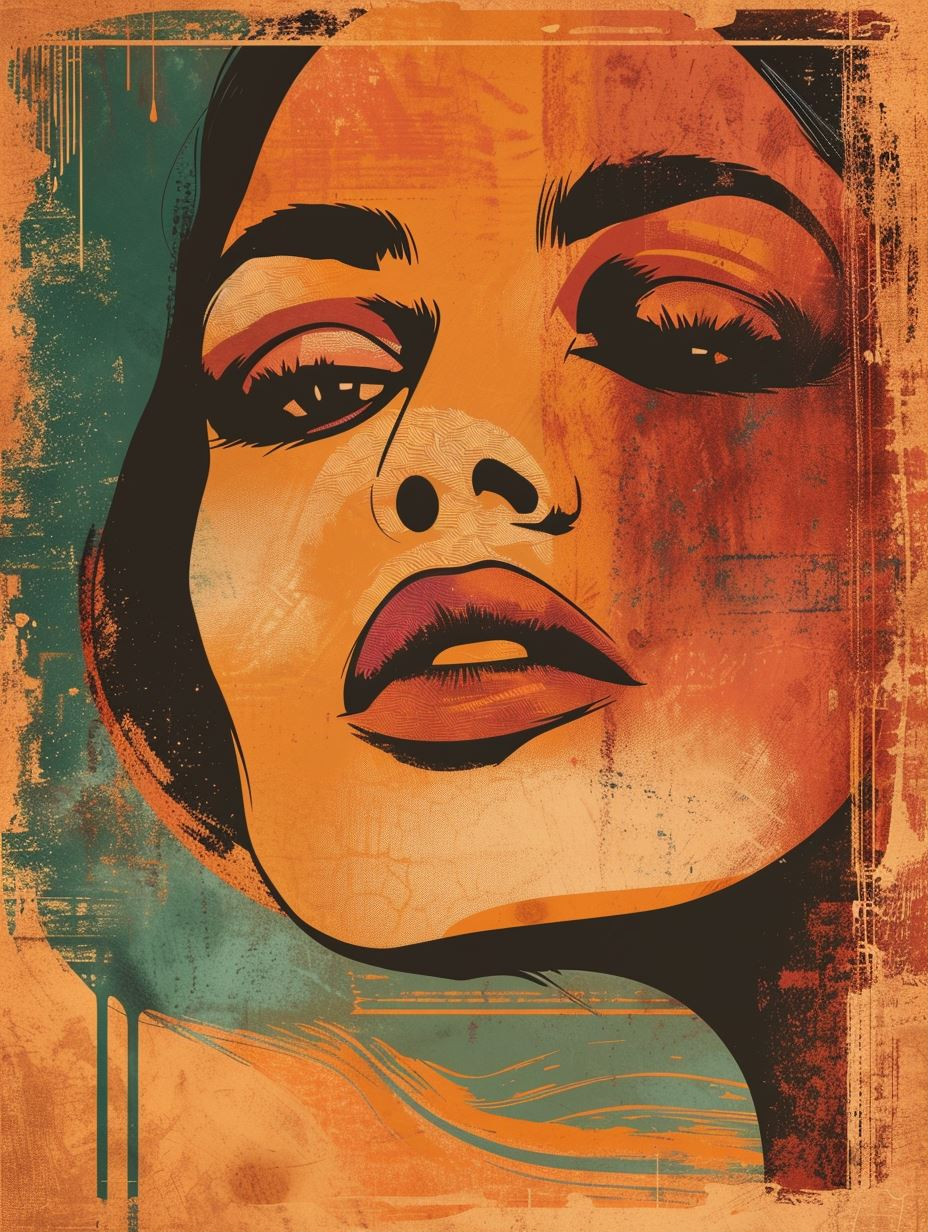 Warm Tones Abstract Portrait Study - Image 1