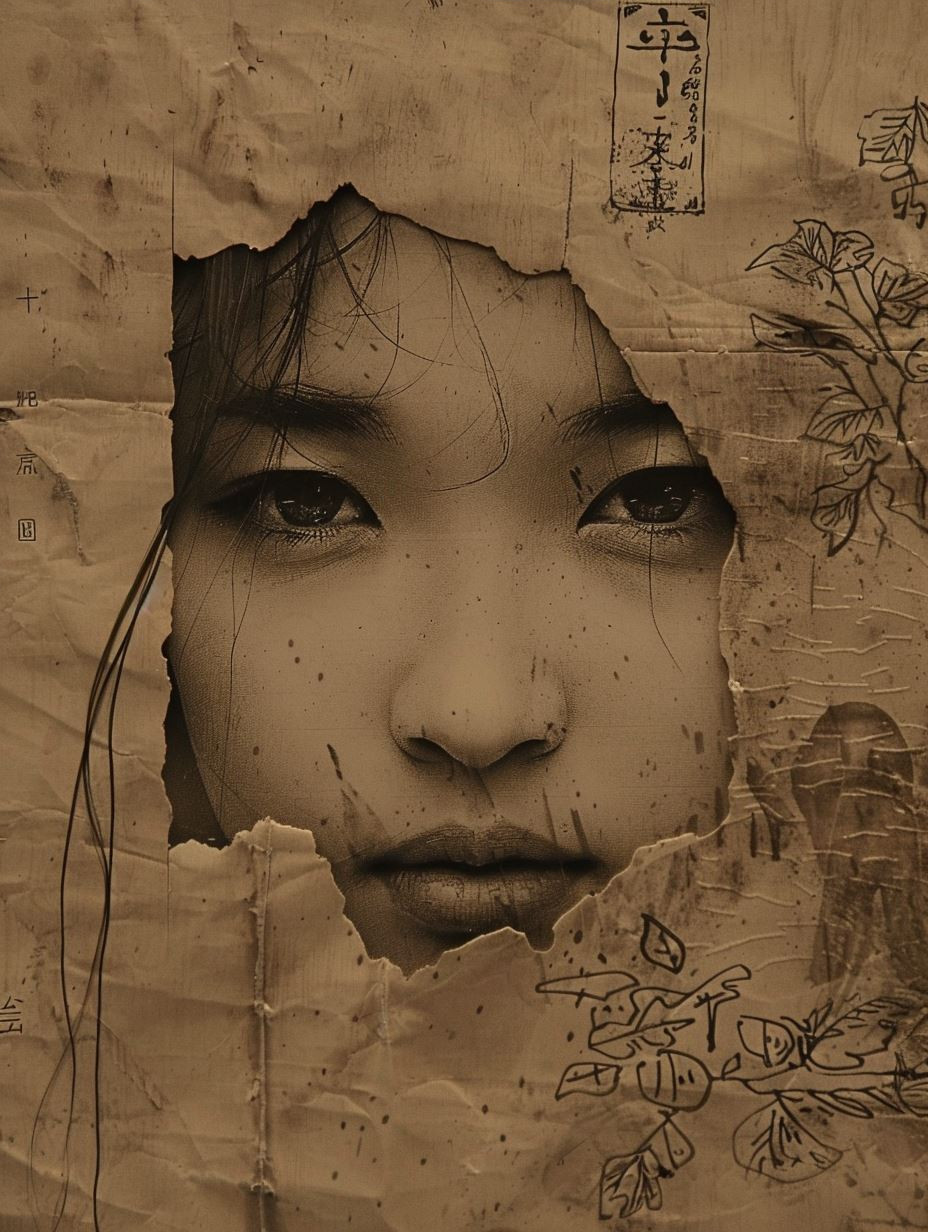 Ancient Ink Portrait Fragments - Image 4