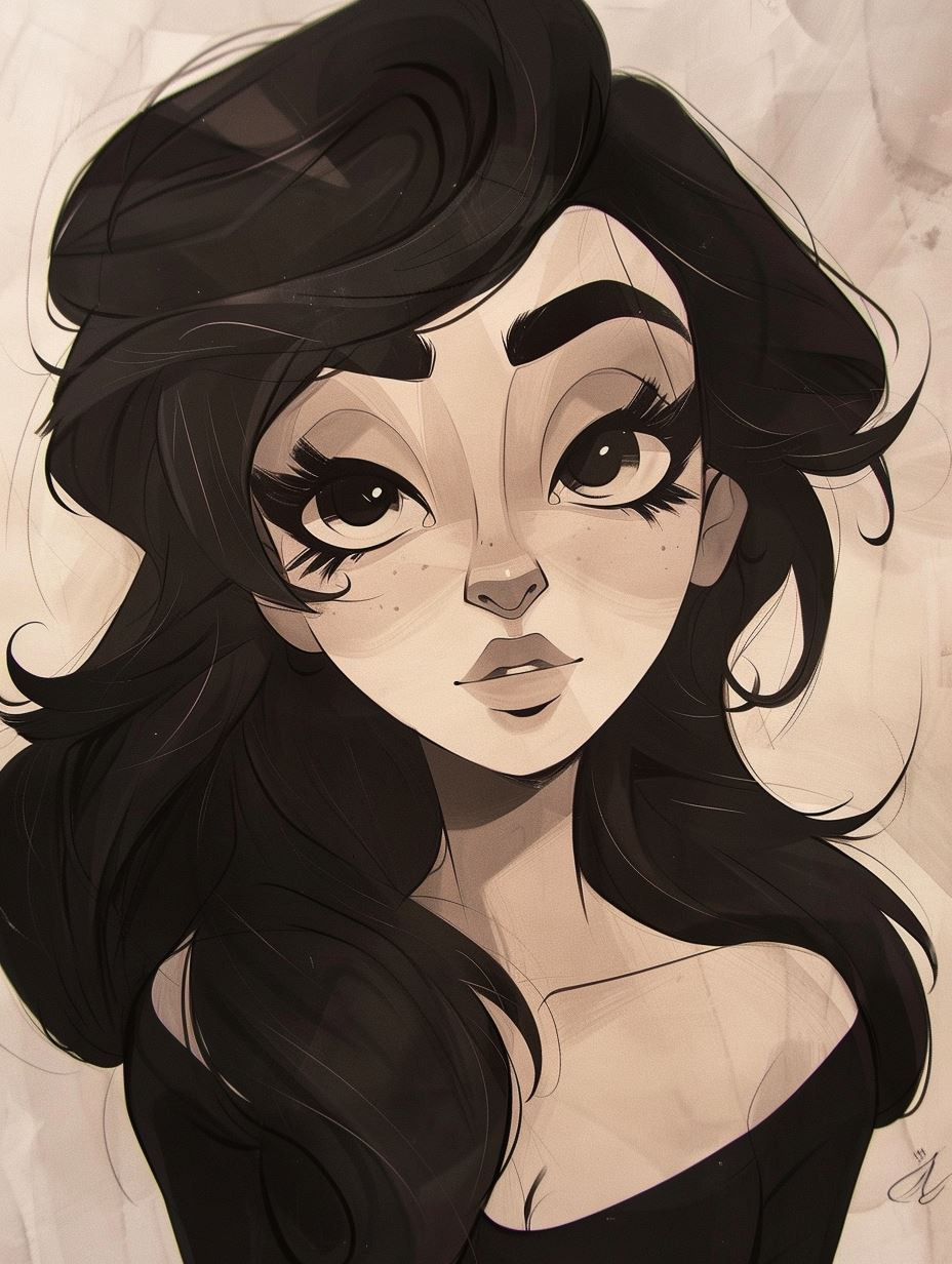 Noir Stylized Digital Portrait - Image 1