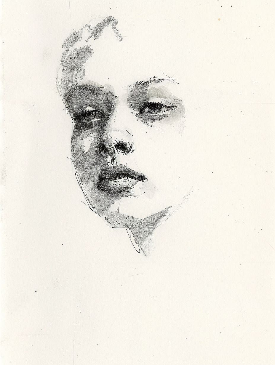 Fragmented Charcoal Portrait Study - Image 2