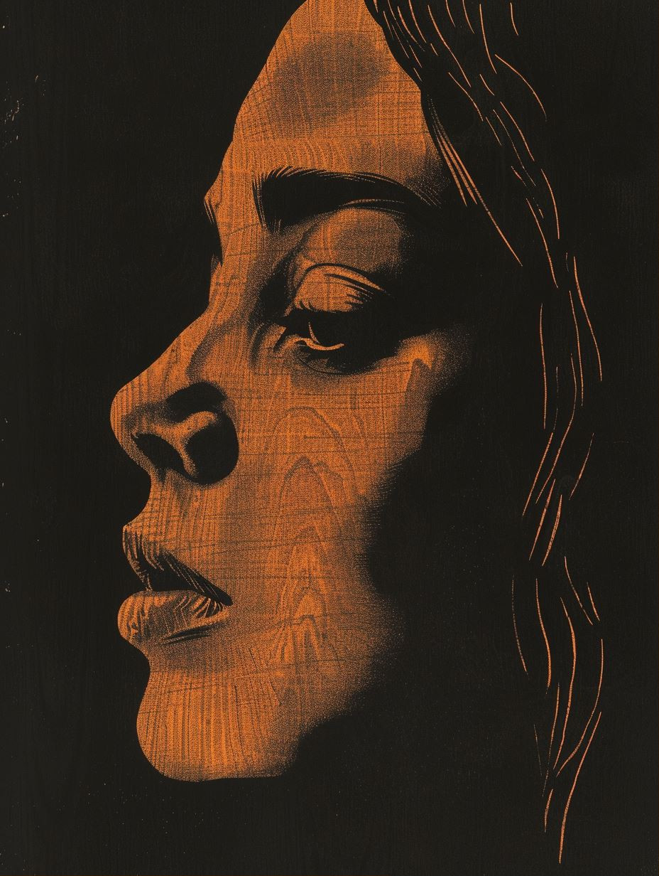 Golden Shadows Portrait Study - Image 1