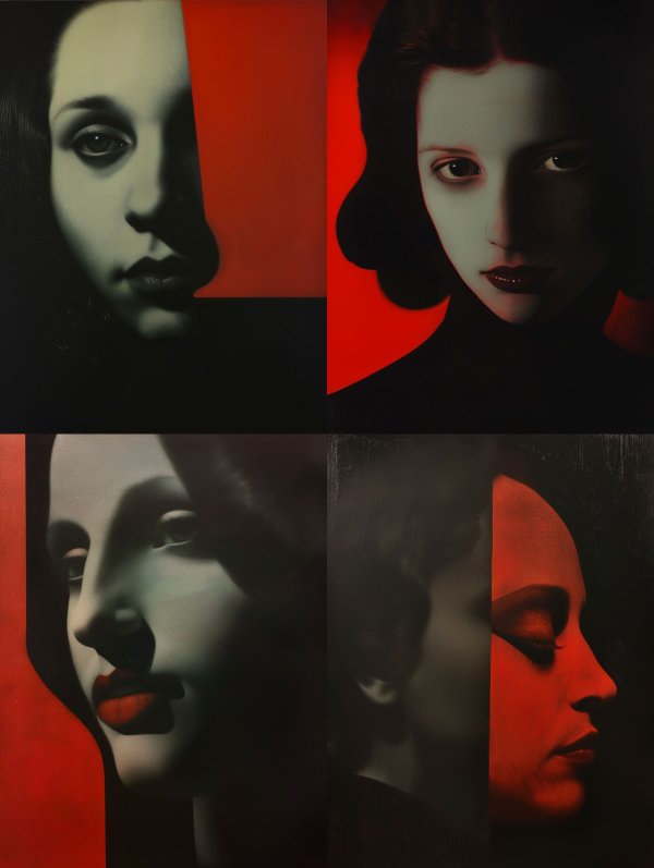 Crimson Shadows Noir Portraits
