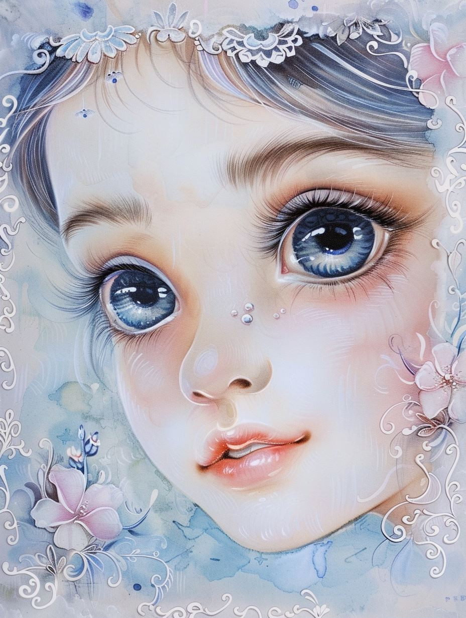 Ethereal Dreams in Blue Watercolor - Image 2