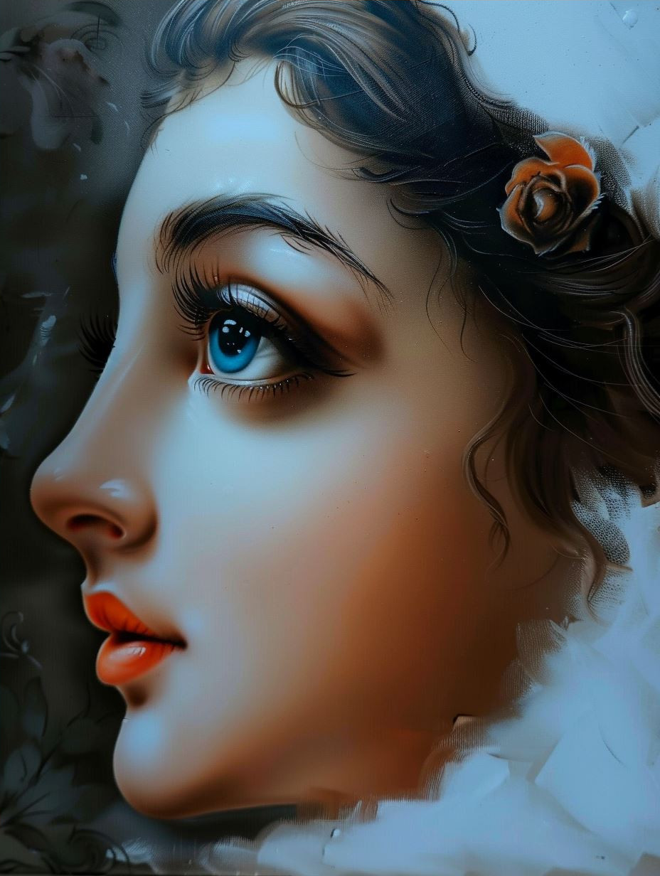 Ethereal Gaze in Teal Light - Image 4