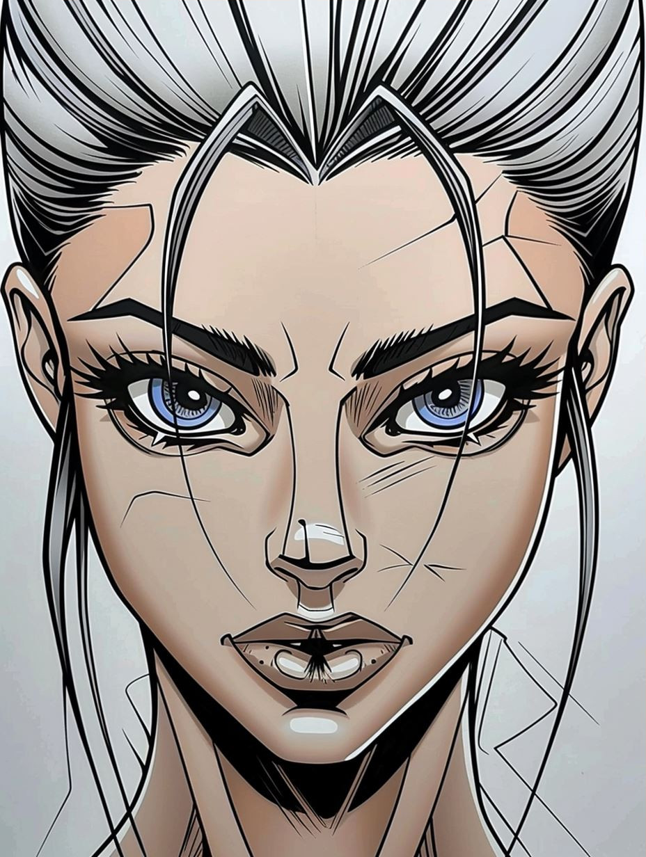 Edgy Ink Comic Portrait Study - Image 3