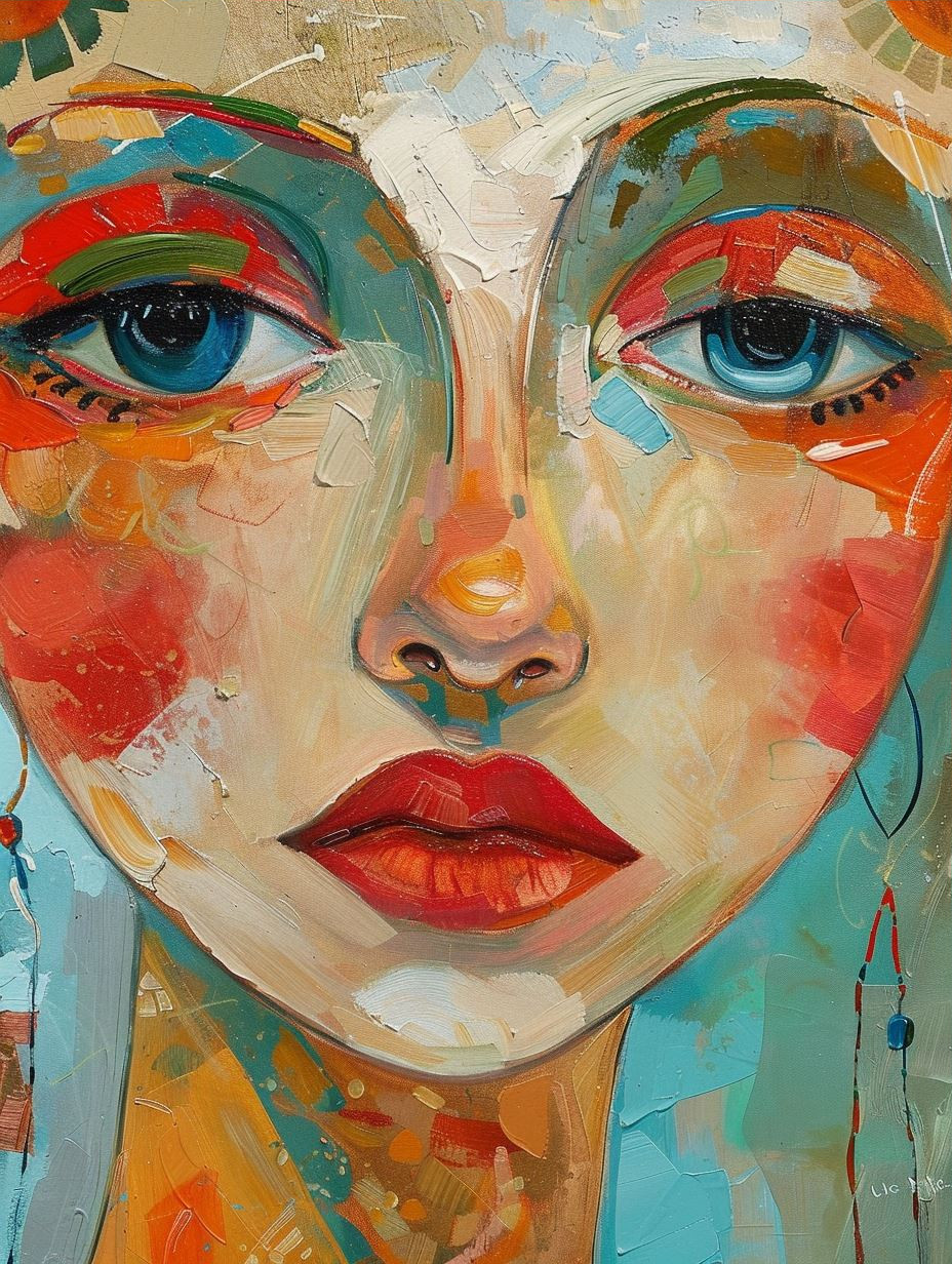 Vibrant Palette Impressionist Portrait - Image 3