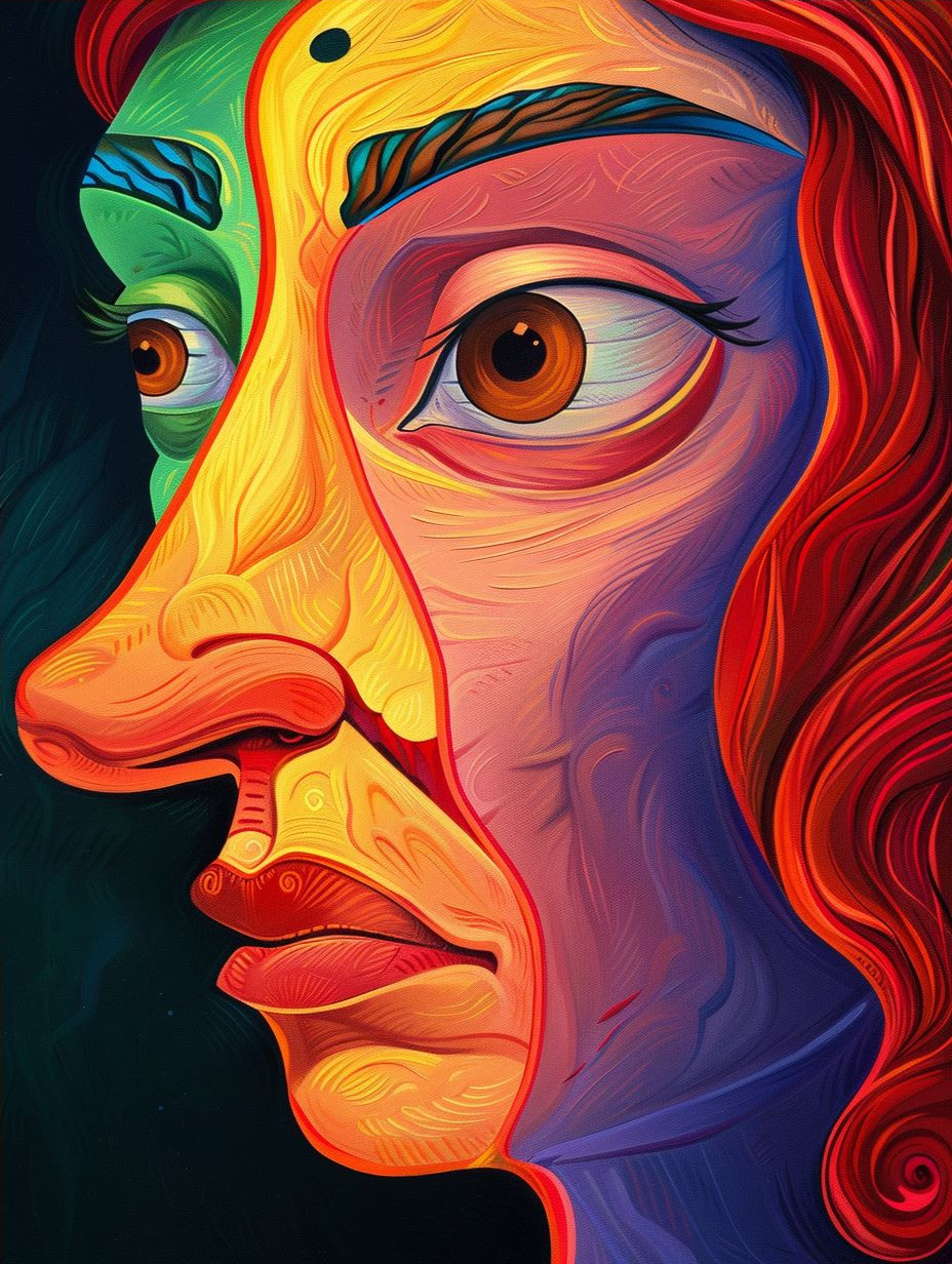 Vibrant Crimson Tresses Portrait - Image 4