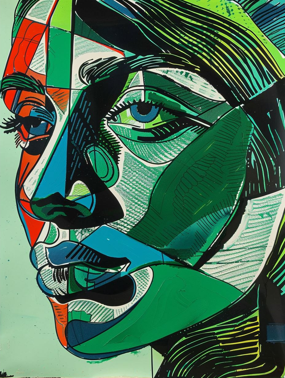 Fragmented Ceramic Geometric Portrait - Image 2