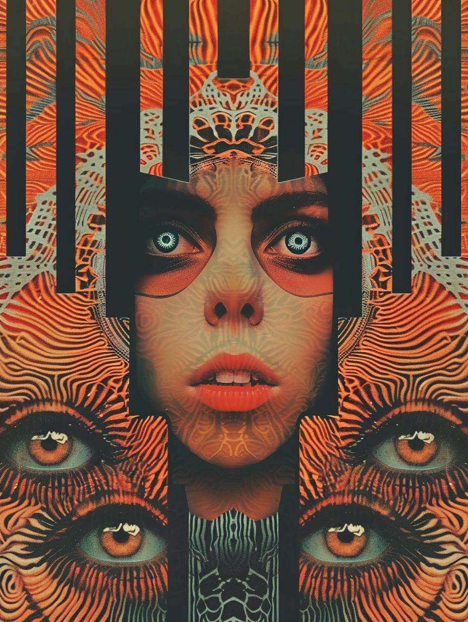 Tribal Psychedelic Face Art - Image 2