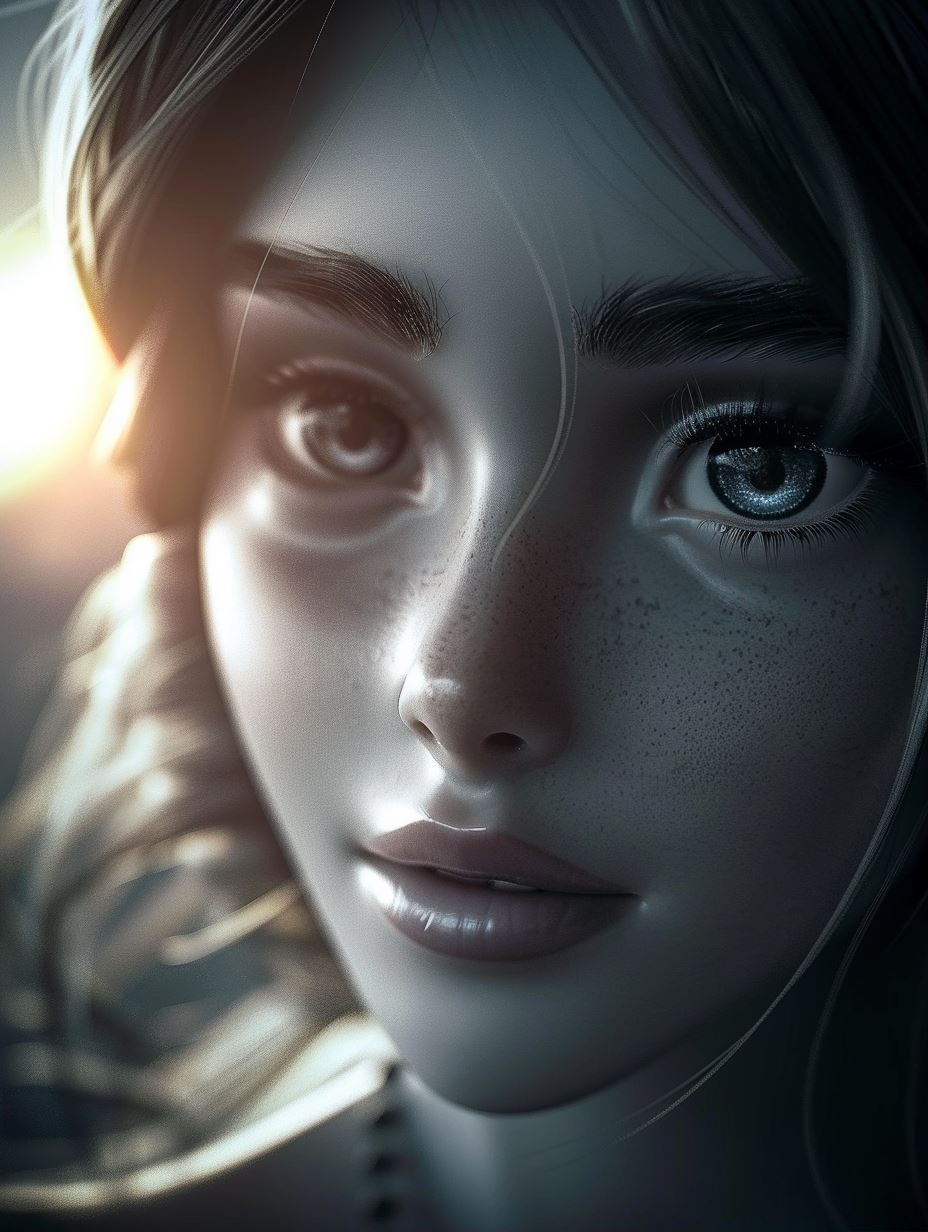 Ethereal Silver Moonlight Portrait
