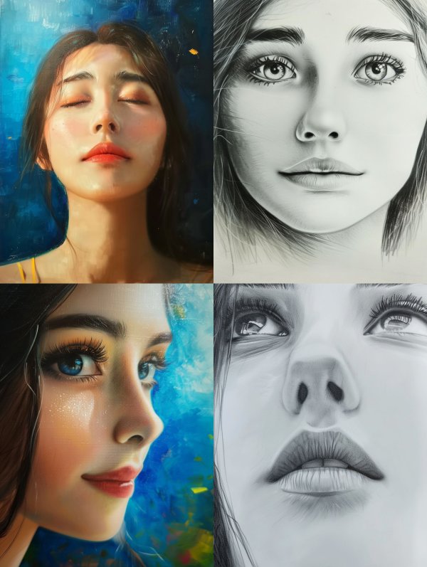 Ethereal Portraits in Dual Mediums