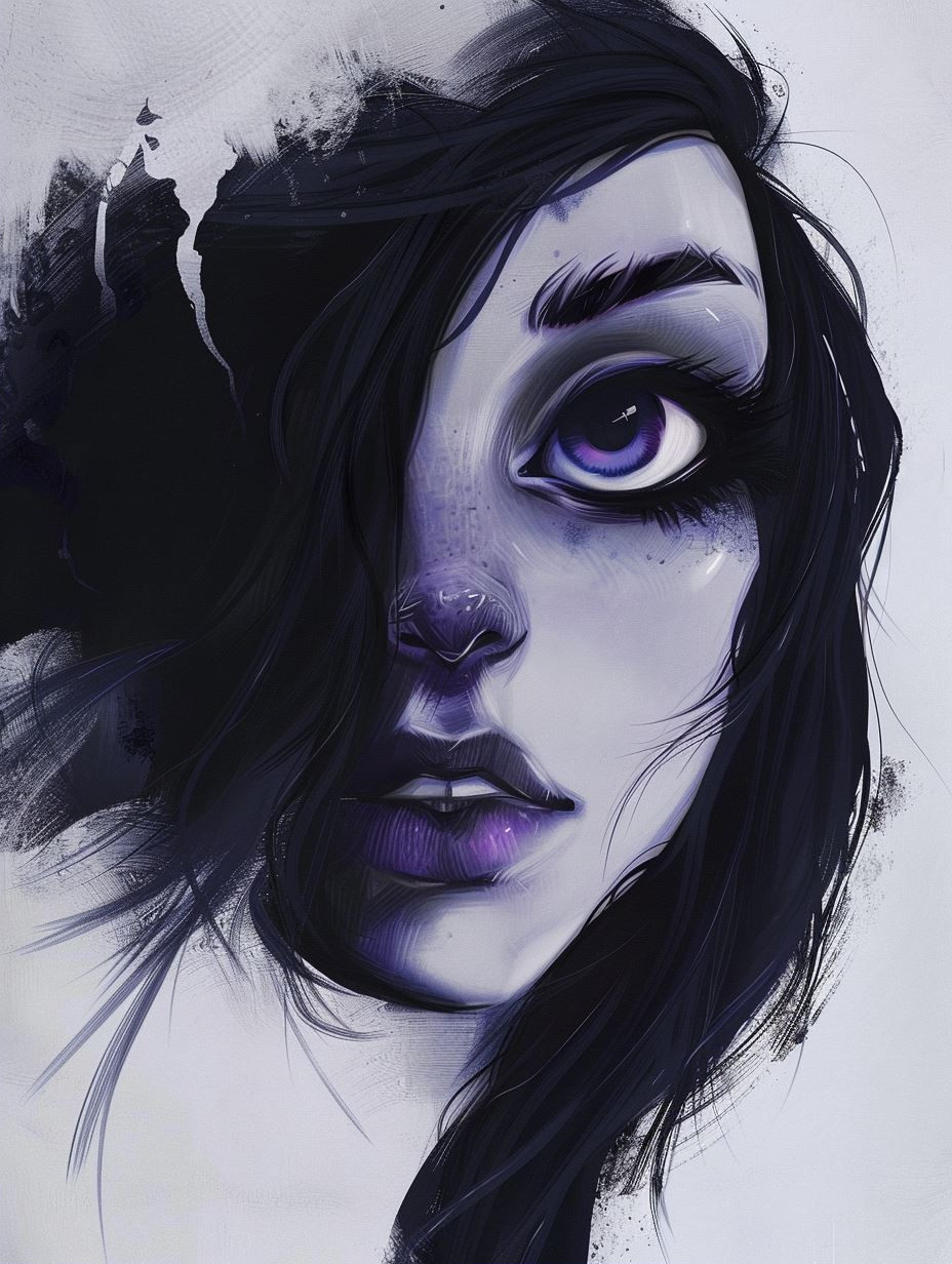 Ethereal Violet Gaze Portrait - Image 2