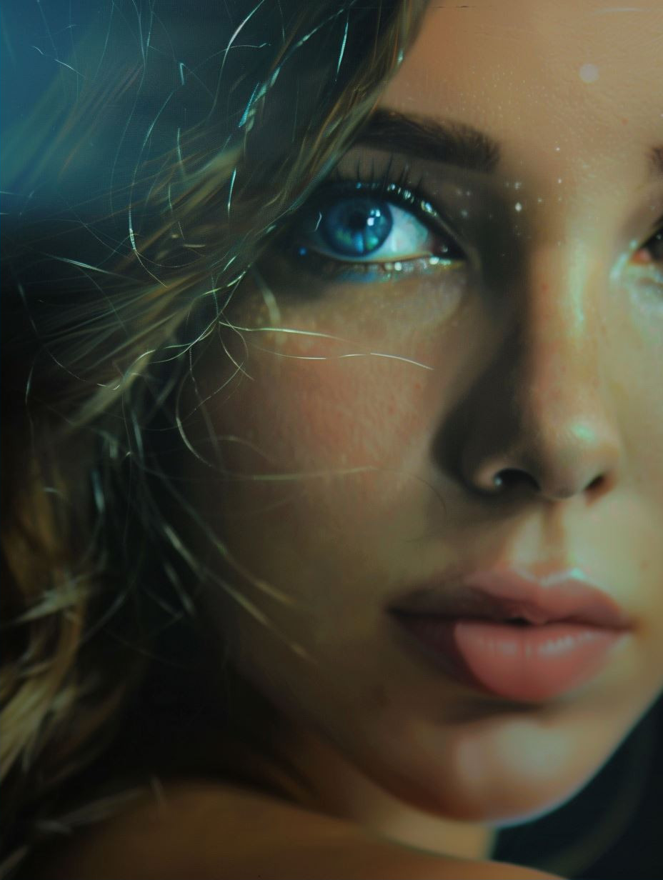 Ethereal Gaze in Cool Light - Image 2