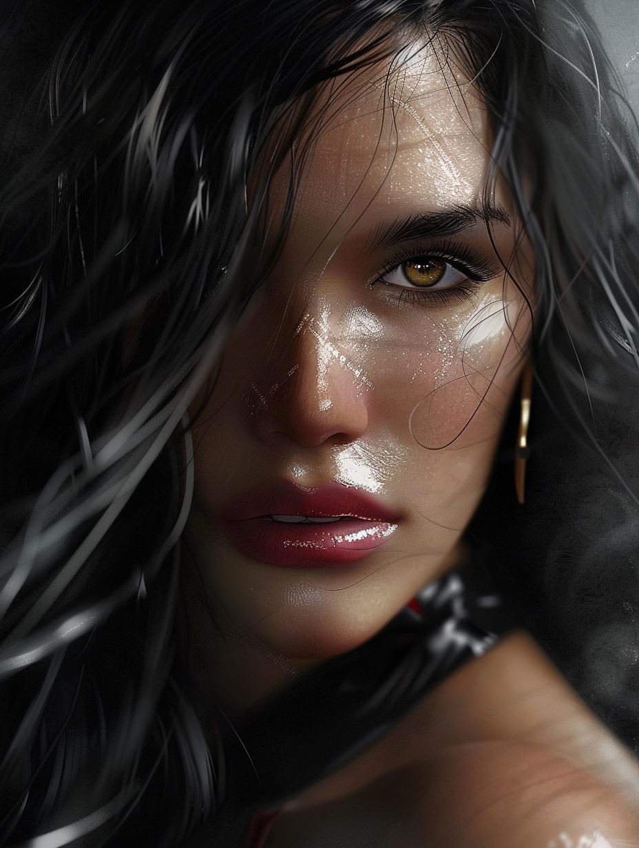 Glistening Noir Portrait Study