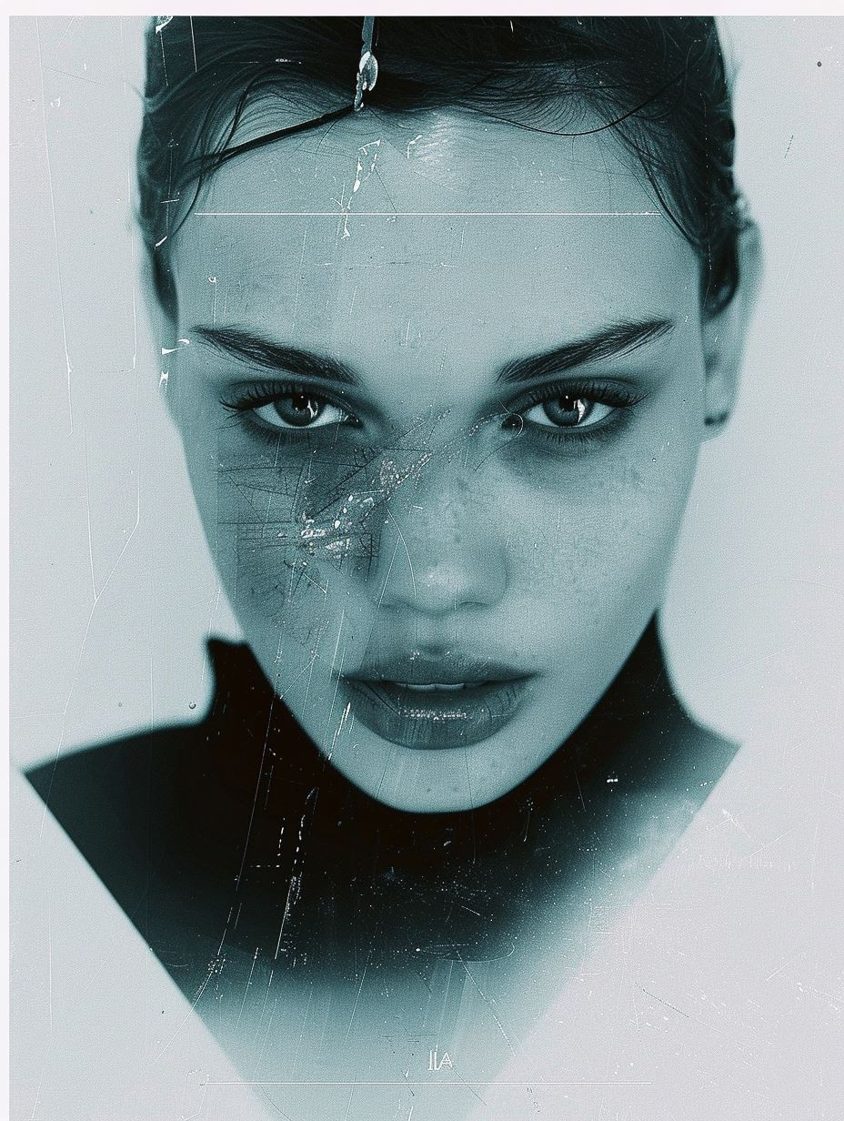Ethereal Cyan Cinematic Portrait - Image 4