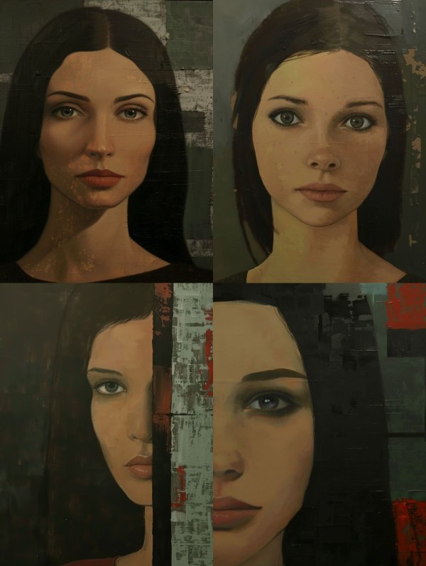 Fragmented Portraits of Dark Elegance