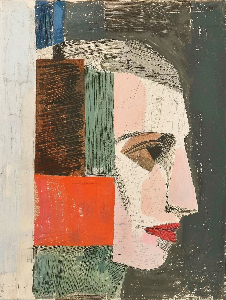 Fragmented Gazes in Geometric Harmony - Image 1