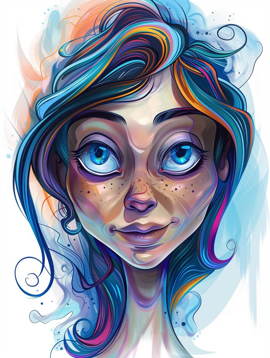 Vibrant Ethereal Digital Portrait - Image 1
