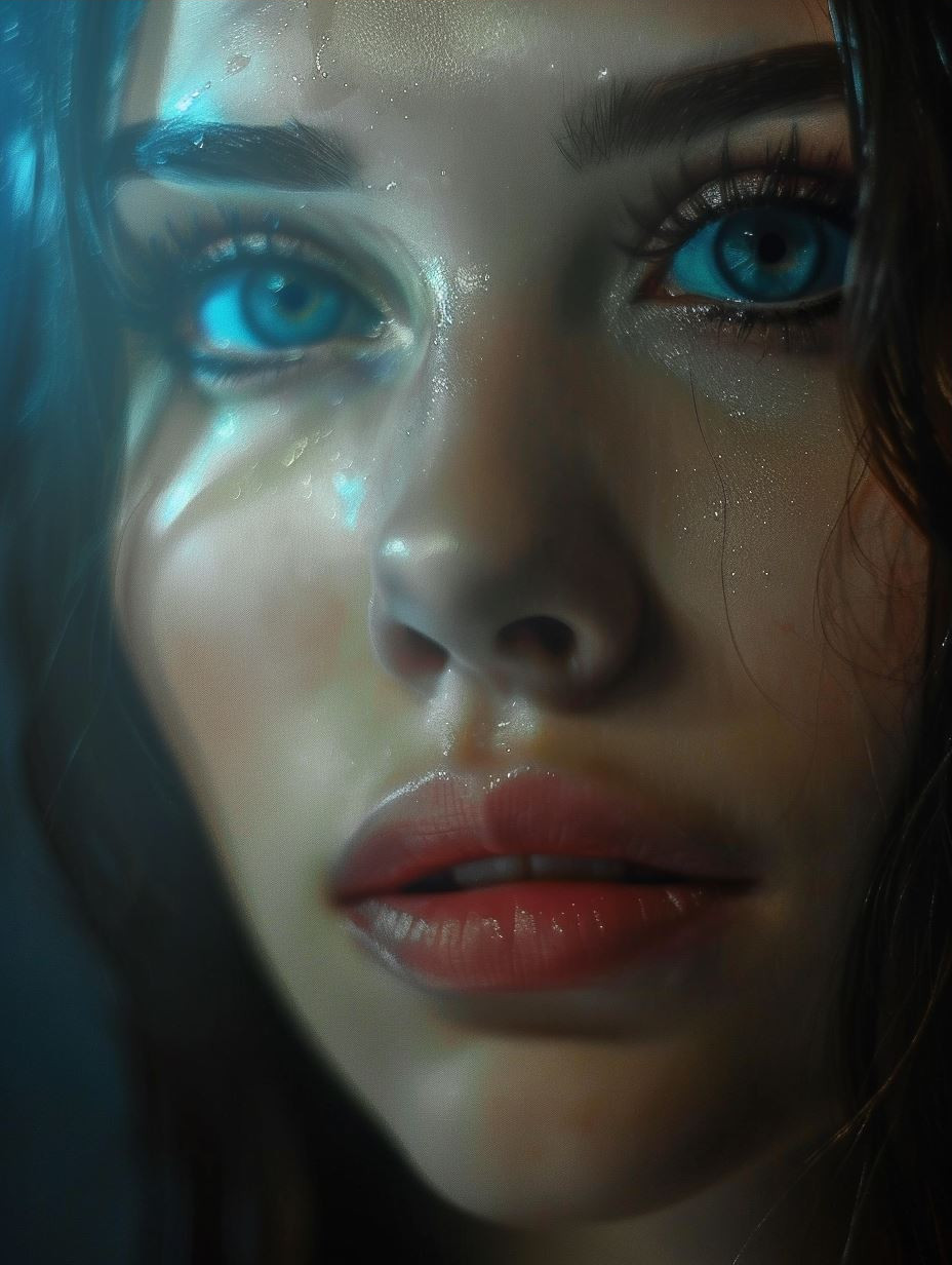 Ethereal Gaze in Cool Light - Image 3