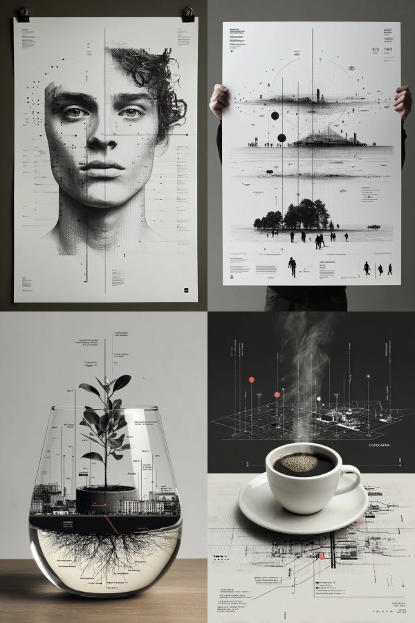 Blueprint of Existence: Surreal Technical Art