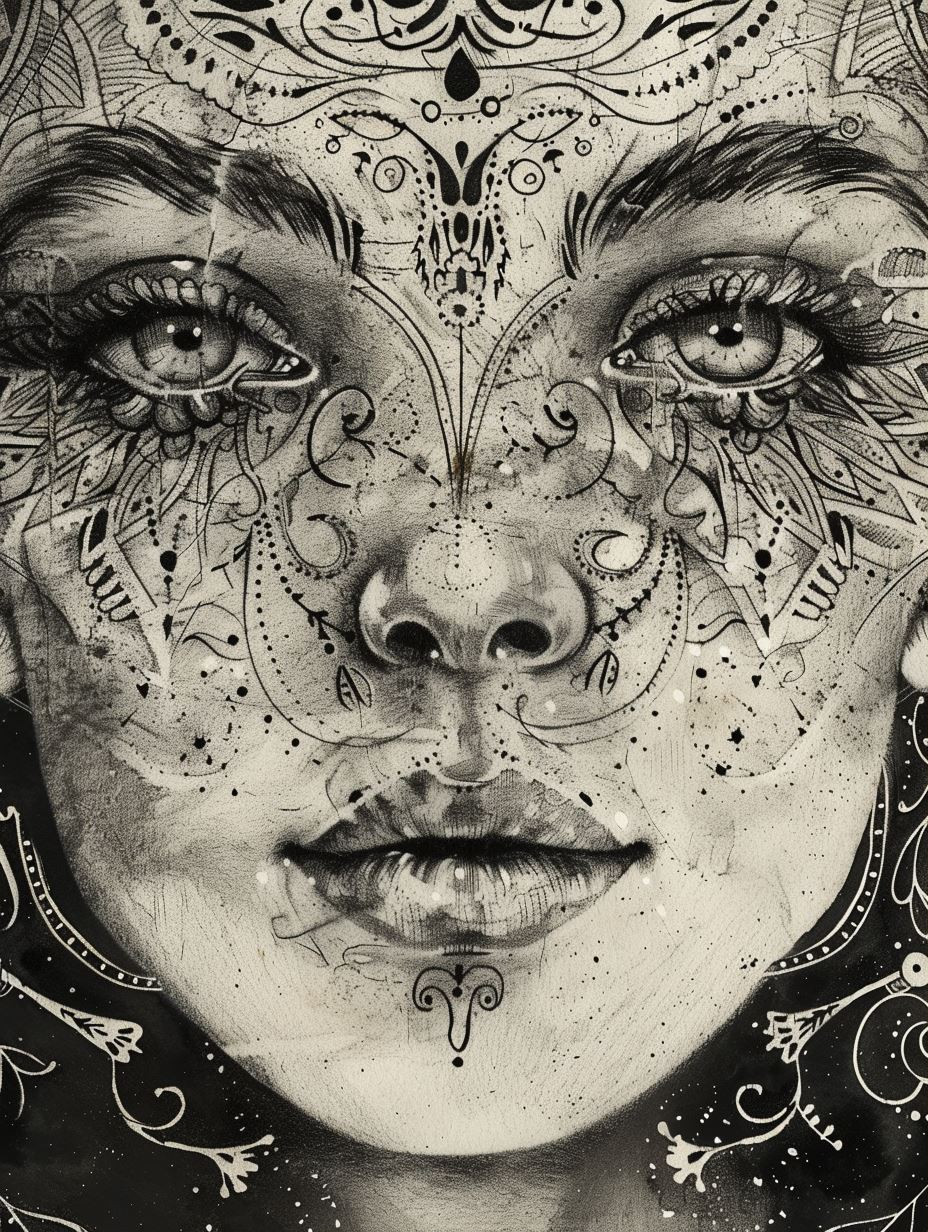 Ethereal Gothic Ink Portraits - Image 1