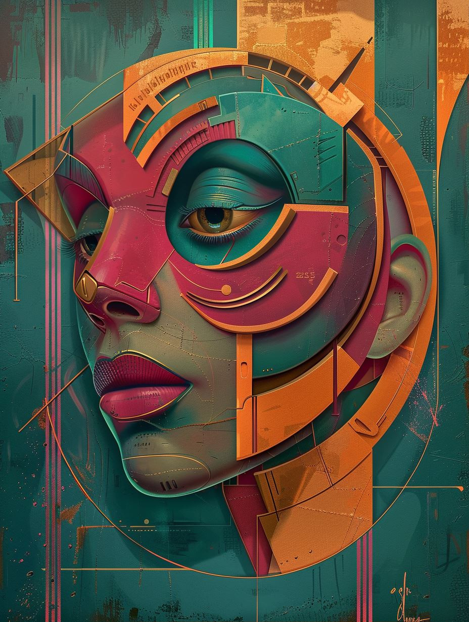 Cybernetic Soul in Neon Hue - Image 1